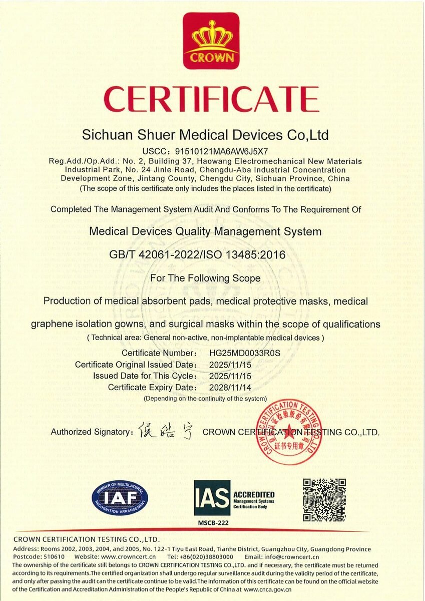 ISO 13485 certificate