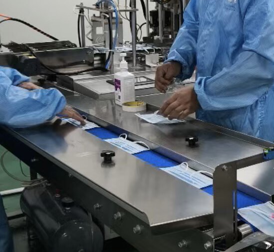 Production line, mask assembly