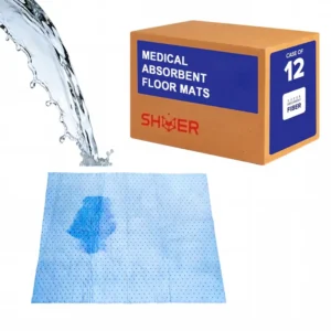 Disposable blue medical absorbent surgical floor mats with box packaging