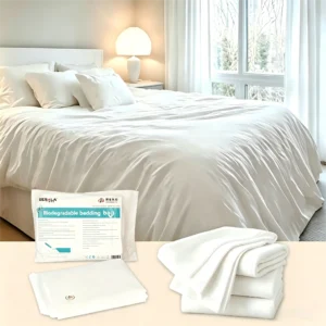 graphene disposable bedding sets, color options: Light Gray/White, size: Comforter Cover: 150*200cm; 180*220cm; 200*230cm; Pillowcase: 50*70cm