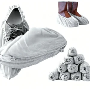 graphene disposable nonwoven shoe covers, color options: Blue/Light Gray/White, size: 40*16cm
