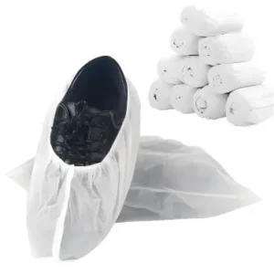 pla disposable nonwoven shoe covers, color options: Blue/Light Gray/White, size: 40*16cm